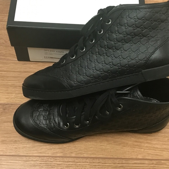 GUCCI GG GUCCISSIMA MICROSOFT NERO SNEAKERS SIZE 6.5 - Picture 5 of 7